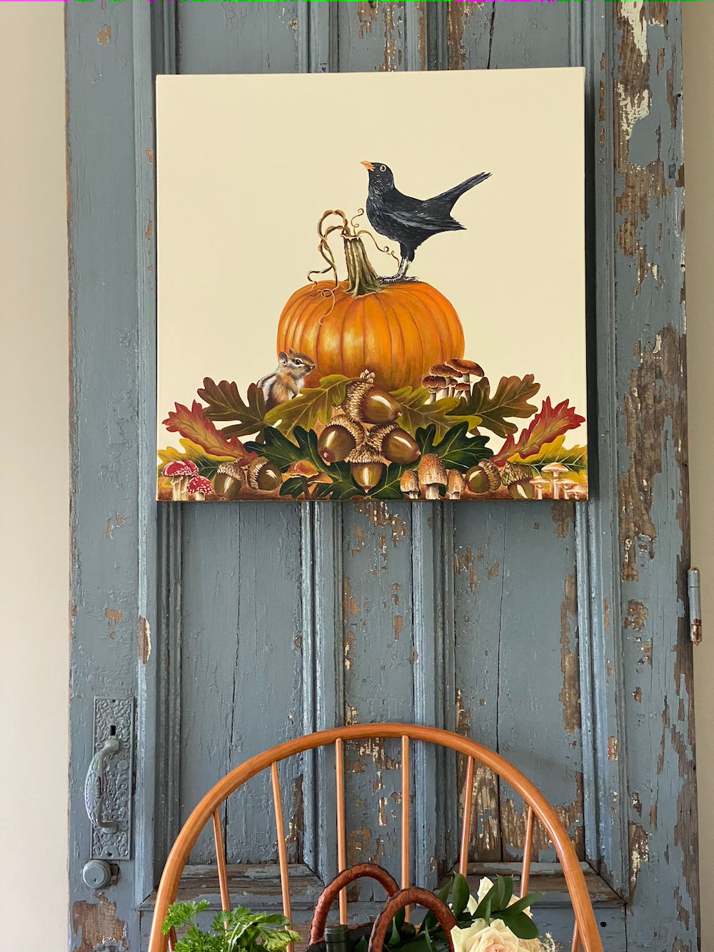 Crow on Pumpkin